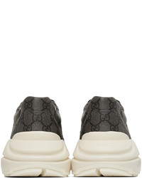 Sneakers basse di tela grigio scuro di Gucci