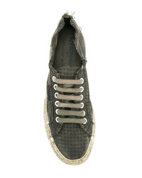 Sneakers basse di tela grigio scuro di Massimo Alba