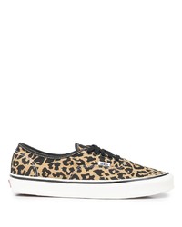Sneakers basse di tela leopardate marrone chiaro di Vans
