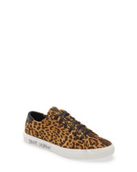 Sneakers basse di tela leopardate marroni