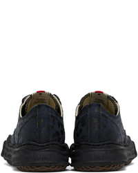 Sneakers basse di tela leopardate nere di Miharayasuhiro