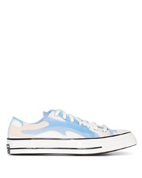 Sneakers basse di tela mimetiche azzurre di Converse