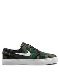 Sneakers basse di tela mimetiche verde scuro di Nike