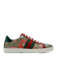 Sneakers basse di tela multicolori di Gucci