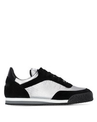 Sneakers basse di tela nere e argento di Comme Des Garcons SHIRT