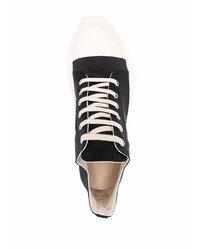 Sneakers basse di tela nere e bianche di Rick Owens DRKSHDW