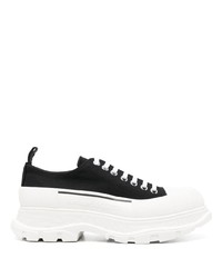 Sneakers basse di tela nere e bianche di Alexander McQueen