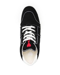Sneakers basse di tela nere e bianche di Ami Paris