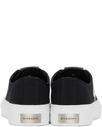 Sneakers basse di tela nere e bianche di Givenchy