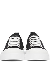 Sneakers basse di tela nere e bianche di Dolce & Gabbana