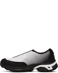 Sneakers basse di tela nere e bianche di Comme Des Garcons Homme Plus