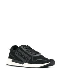 Sneakers basse di tela nere e bianche di Tommy Jeans