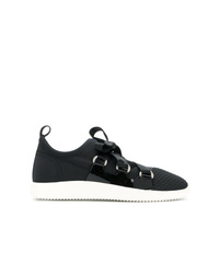 Sneakers basse di tela nere e bianche di Giuseppe Zanotti Design