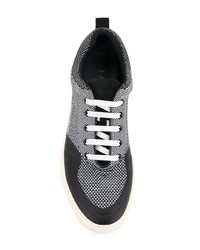 Sneakers basse di tela nere e bianche di Bally