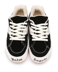 Sneakers basse di tela nere e bianche di Palm Angels