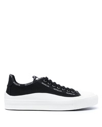 Sneakers basse di tela nere e bianche di Moncler