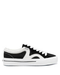 Sneakers basse di tela nere e bianche di MSGM