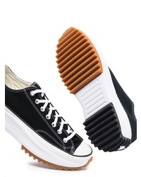 Sneakers basse di tela nere e bianche di Converse