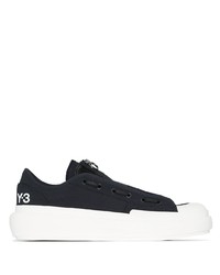 Sneakers basse di tela nere e bianche di Y-3