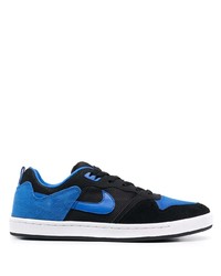Sneakers basse di tela nere e blu