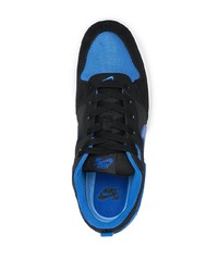 Sneakers basse di tela nere e blu di Nike