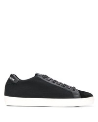 Sneakers basse di tela nere di Leather Crown