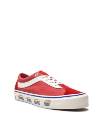 Sneakers basse di tela rosse e bianche di Vans
