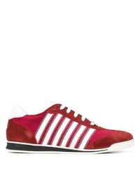 Sneakers basse di tela rosse e bianche di DSQUARED2