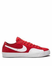 Sneakers basse di tela rosse e bianche di Nike
