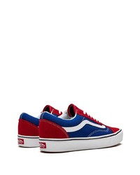 Sneakers basse di tela rosse e blu scuro di Vans