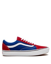 Sneakers basse di tela rosse e blu scuro di Vans
