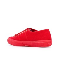 Sneakers basse di tela rosse di Superga