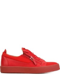 Sneakers basse di tela rosse di Giuseppe Zanotti Design
