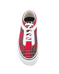 Sneakers basse di tela scozzesi rosse di Vans