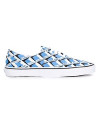 Sneakers basse di tela stampate azzurre di Vans