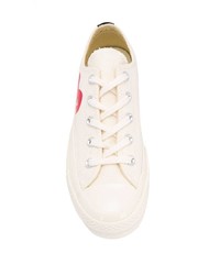 Sneakers basse di tela stampate bianche di Converse