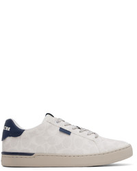 Sneakers basse di tela stampate bianche di Coach 1941