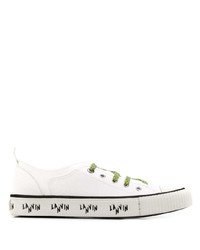 Sneakers basse di tela stampate bianche di Lanvin