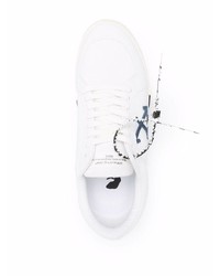 Sneakers basse di tela stampate bianche di Off-White