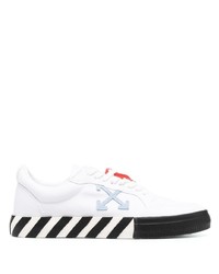 Sneakers basse di tela stampate bianche di Off-White