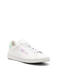 Sneakers basse di tela stampate bianche di DSQUARED2
