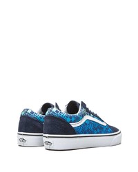 Sneakers basse di tela stampate blu di Vans