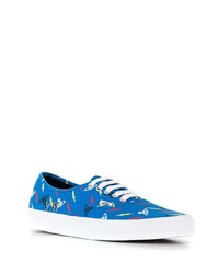 Sneakers basse di tela stampate blu di Vans