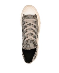 Sneakers basse di tela stampate grigie di Misbhv