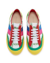 Sneakers basse di tela stampate multicolori di JW Anderson