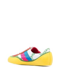 Sneakers basse di tela stampate multicolori di JW Anderson