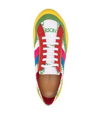 Sneakers basse di tela stampate multicolori di JW Anderson
