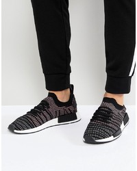 Sneakers basse di tela stampate nere e bianche di adidas Originals