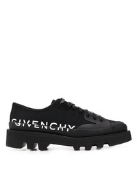 Sneakers basse di tela stampate nere e bianche di Givenchy