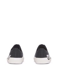 Sneakers basse di tela stampate nere e bianche di Burberry